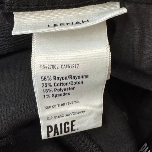 Paige Leenah Wide Leg Jean in Black Fog Luxe Coating Size 33 NWT - Picture 11 of 12